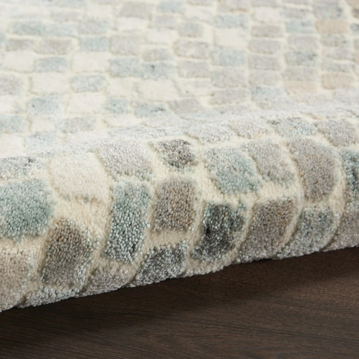 Nourison Marmara Ivory Teal Grey MRA02 9ft. x 12ft. Rect. Rug