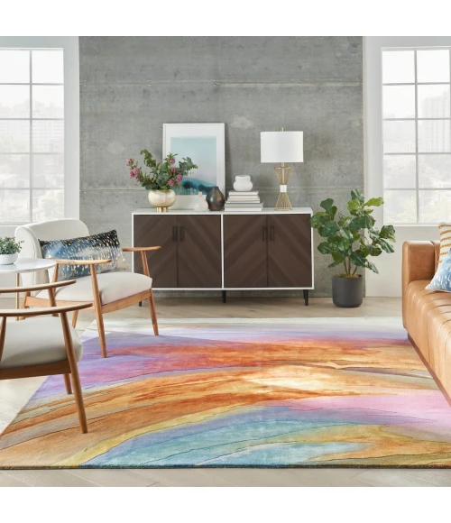 Nourison Prismatic Multicolor PRS25 6 ft. X 8 ft. Rect. Rug
