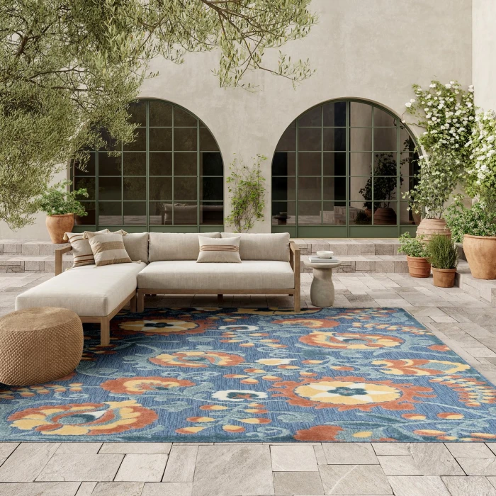 Nourison Aloha Blue Rose ALH17 7 ft. 10 in. X 10 ft. 6 in. Rect. Rug