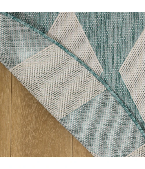 Nourison Positano Aqua POS04 8 ft. X Round Rug