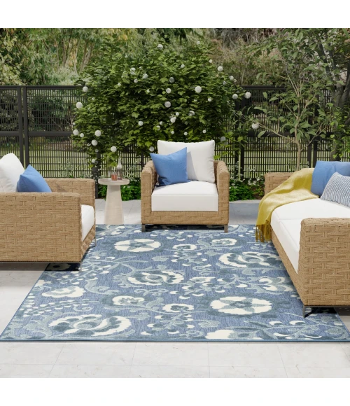 Nourison Aloha Blue ALH17 7 ft. 10 in. X 10 ft. 6 in. Rect. Rug