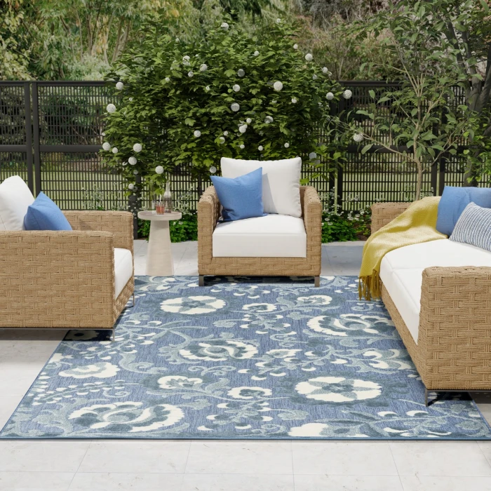 Nourison Aloha Blue ALH17 7 ft. 10 in. X 10 ft. 6 in. Rect. Rug
