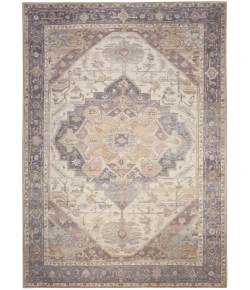 Nourison Home Vintage Washables VWS13 Ivory Purple 5 ft. 3 in. X 7 ft. 3 in. Area Rug