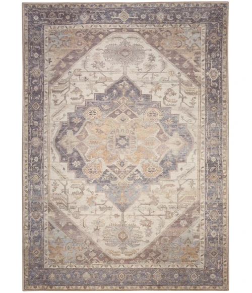 Nourison Vintage Washables Ivory Purple VWS13 5 ft. 3 in. X 7 ft. 3 in. Rect. Rug