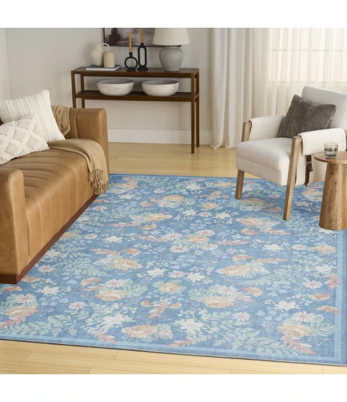 Nourison Home Botanical Washables Blue BOT02 4ft. x 6ft. Rect. Rug