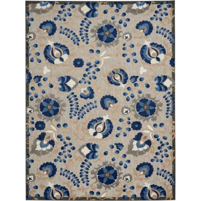 Nourison Aloha Natural Blue ALH17 9 ft. X 12 ft. Rect. Rug