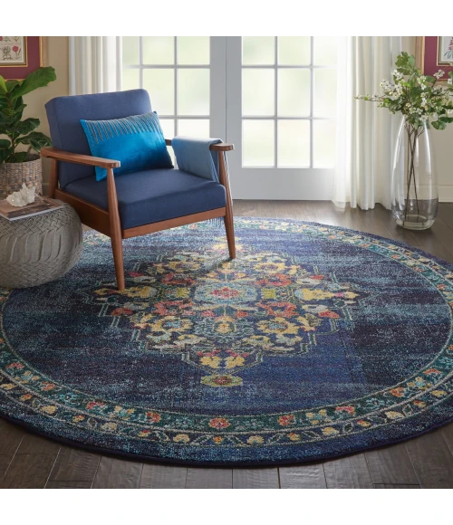 Nourison Home Passionate Blue PST01 7’10” x Round Round Rug