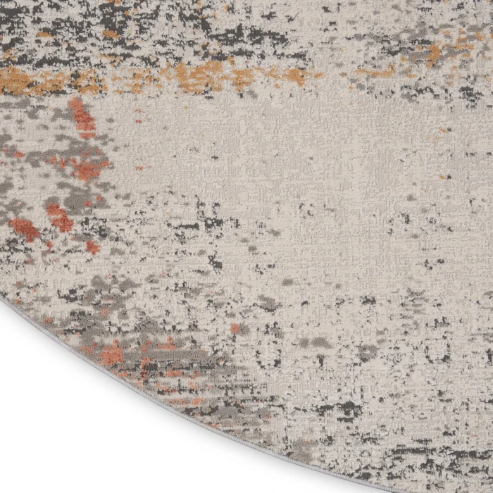 Nourison Rustic Textures Grey Blue RUS13 7’10” x Round Round Rug