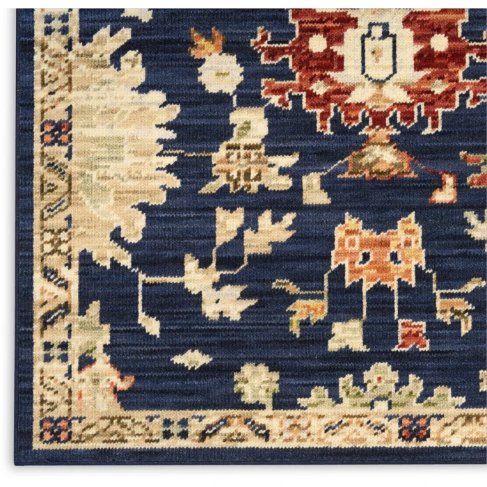 Nourison Home Antique Bloom Blue ANB01 2ft.4in. x 12ft. Rect. Rug