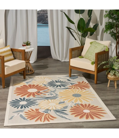 Nourison Aloha Ivory Rose ALH33 5 ft. 3 in. X 7 ft. 5 in. Rect. Rug