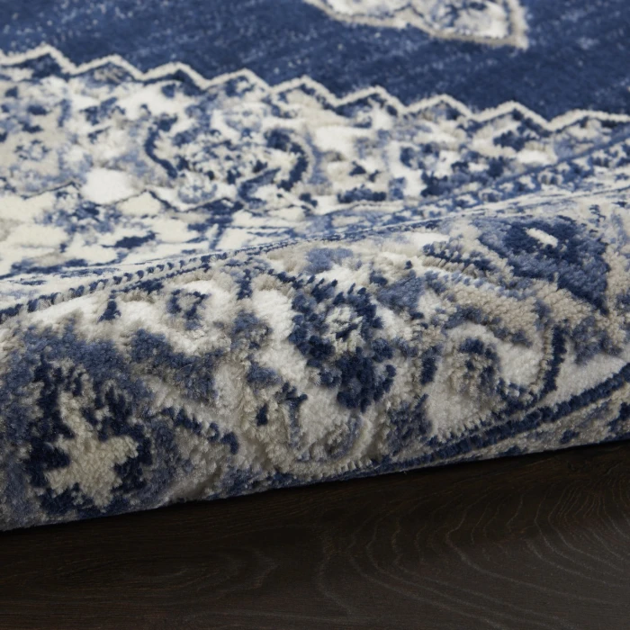 Nourison Cyrus Ivory Navy CYR01 2ft.2in. x 7ft.6in. Rect. Rug