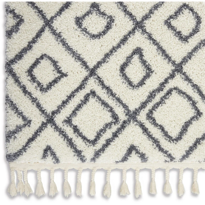 Nourison Serenity Shag Ivory/Slate SRS02 7ft. 10in. x 10ft. 6in. Rect. Rug