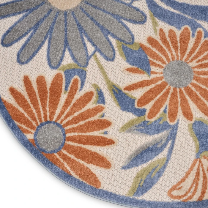 Nourison Aloha Beige Multicolor ALH33 5 ft. 3 in. X Round Rug
