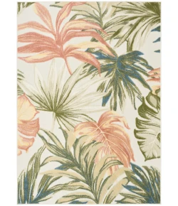 Nourison Home Aloha ALH43 Ivory Green 3 ft. 6 in. X 5 ft. 6 in. Area Rug
