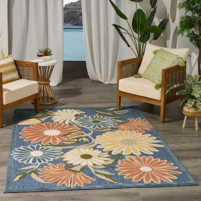 Nourison Aloha Blue Sage ALH33 5 ft. 3 in. X 7 ft. 5 in. Rect. Rug