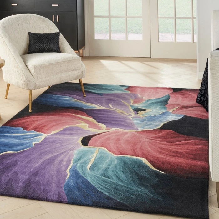 Nourison Prismatic Black PRS34 6 ft. X 8 ft. Rect. Rug