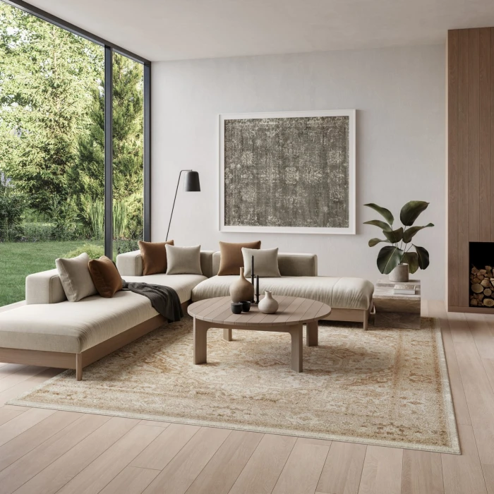 Nourison Dekor Ivory Taupe DEK08 7 ft. 10 in. x 9 ft. 10 in. Rect. Rug