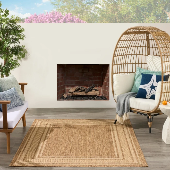 Nourison Horizon Indoor/Outdoor Natural HOZ03 5 ft. X 7 ft. Rect. Rug