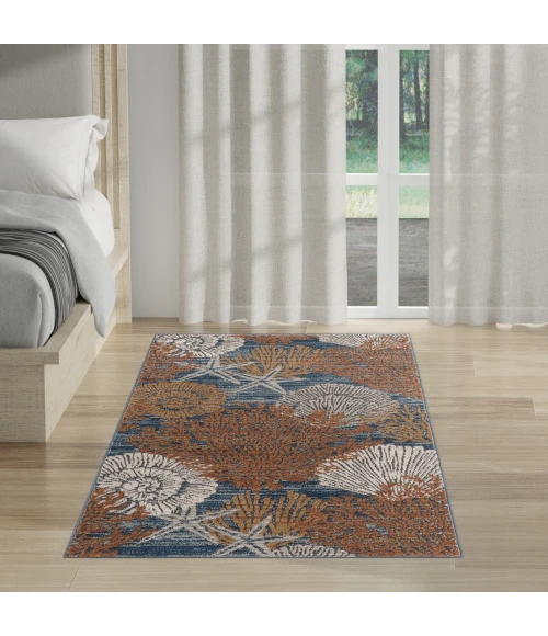 Nourison Seaside Blue Multicolor SDS04 2 ft. X 3 ft. Rect. Rug
