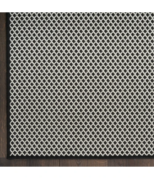 Nourison Courtyard Black White COU01 9 ft. X 12 ft. Rect. Rug