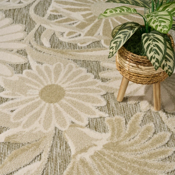 Nourison Aloha Ivory Sage ALH33 3 ft. 6 in. X 5 ft. 6 in. Rect. Rug