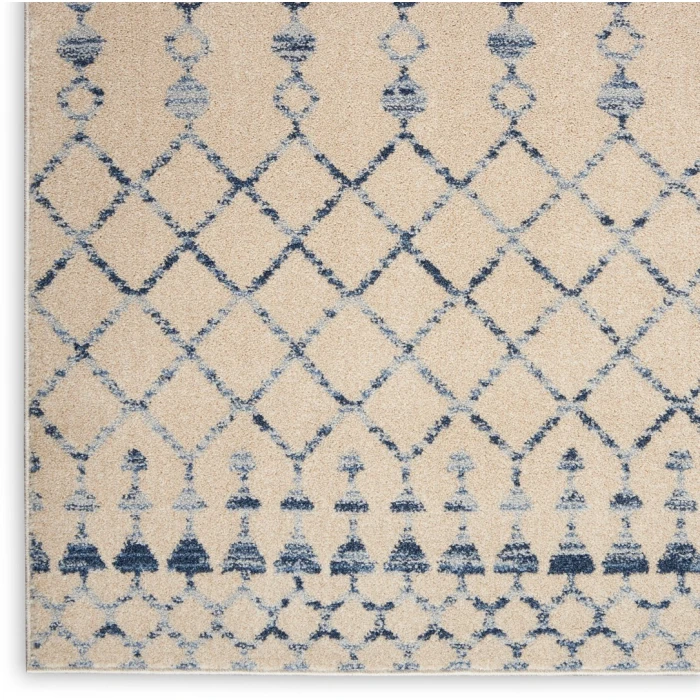 Nourison Palermo Beige Blue PMR03 2ft. 2in. x 7ft. 6in. Rect. Rug