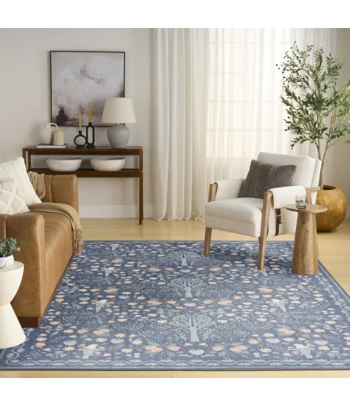 Nourison Home Botanical Washables Blue BOT04 5ft. x 7ft. Rect. Rug