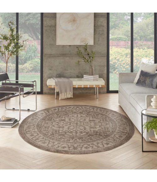 Nourison Tulum Brown TLM05 8 ft. X Round Rug