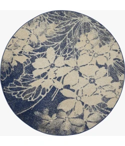 Nourison Home Tranquil Navy TRA08 5ft.3in. x Round Round Rug