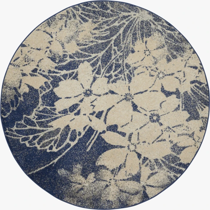 Nourison Home Tranquil Navy TRA08 5ft.3in. x Round Round Rug