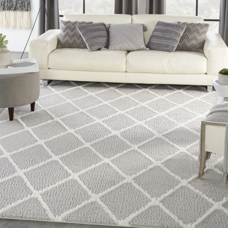 Nourison Feather Soft Grey Ivory FEA01 7ft.10in. x 9ft.10in. Rect. Rug