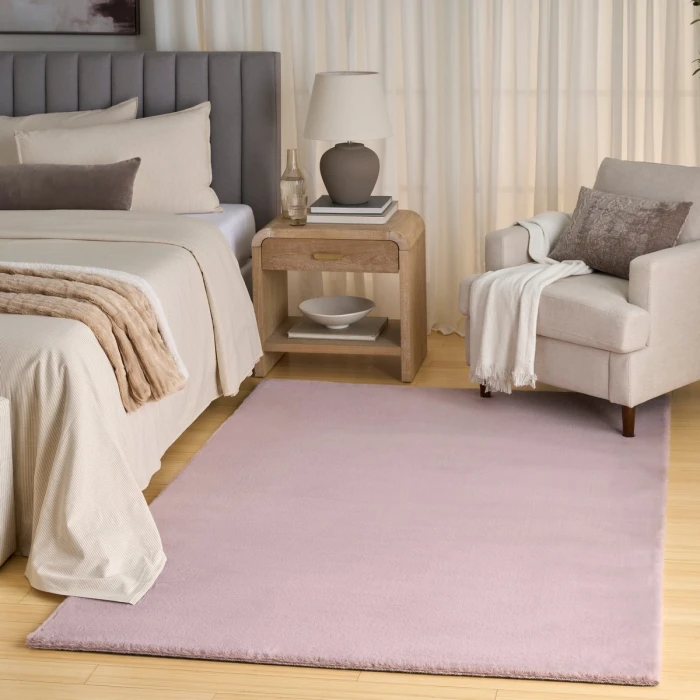 Nourison Soft Plush Rabbit Fur Lavender SFF01 7 ft. 6 in. X 9 ft. 6 in. Rect. Rug