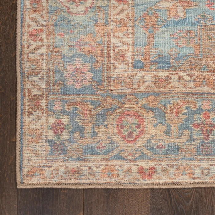 Nourison Vintage Washables Navy Multicolor VWS10 2 ft. 2 in. X 8 ft. Rect. Rug