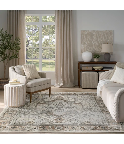 Nourison Quarry Ivory Grey Taupe QUA18 8 ft. X 10 ft. Rect. Rug