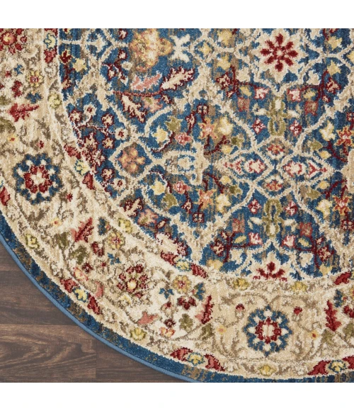 Nourison Home Karisma Blue KAR03 6ft. x Round Round Rug