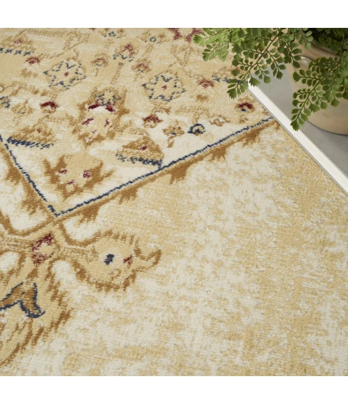 Nourison Grafix Cream Multicolor GRF43 5ft.3in. x 7ft.3in. Rect. Rug
