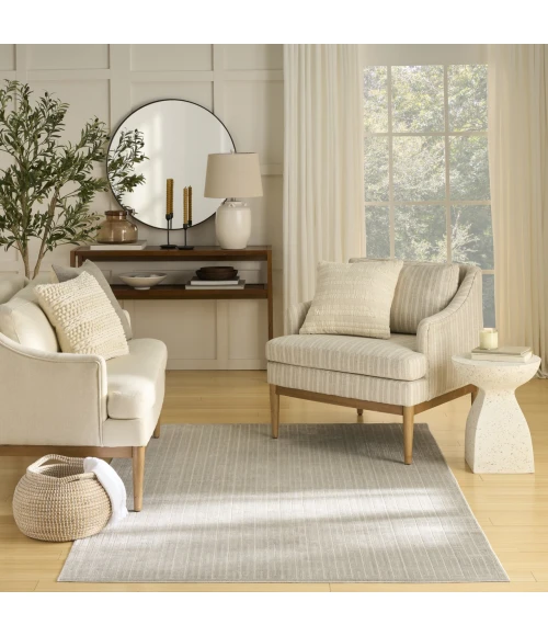 Nourison Home Washable Charm Grey WCH02 5ft. x 7ft. Rect. Rug