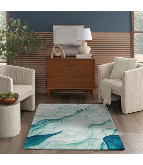 Nourison Prismatic Silver Green PRS42 4 ft. X 6 ft. Rect. Rug
