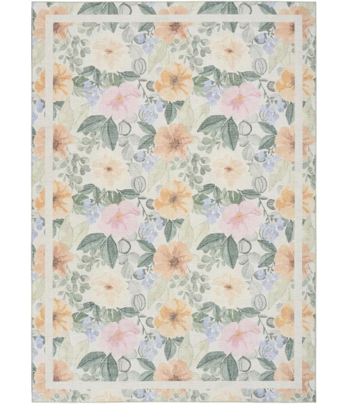 Nourison Home Botanical Washables Cream / Ivory BOT01 5ft. x 7ft. Rect. Rug