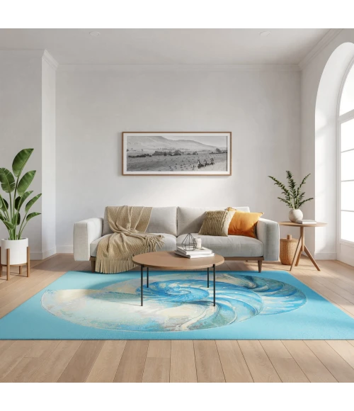 Nourison Home Color Splash Blue CSP01 5ft.3in. x 7ft.3in. Rect. Rug