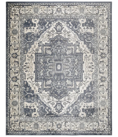 Nourison Quarry Navy Ivory QUA18 8 ft. X 10 ft. Rect. Rug