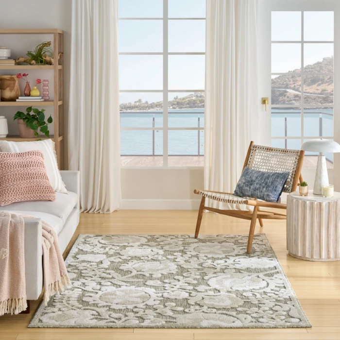 Nourison Aloha Ivory Sage ALH17 5 ft. 3 in. X 7 ft. 5 in. Rect. Rug