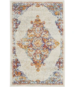 Nourison Persian Vintage Ivory Multicolor PRV02 3ft.3in. x 5ft.3in. Rect. Rug