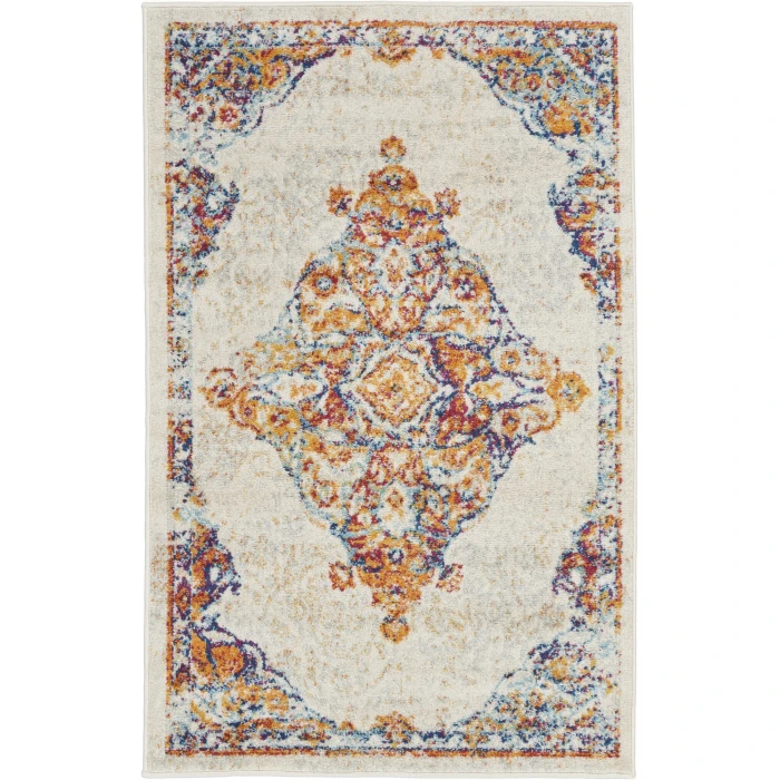 Nourison Persian Vintage Ivory Multicolor PRV02 3ft.3in. x 5ft.3in. Rect. Rug