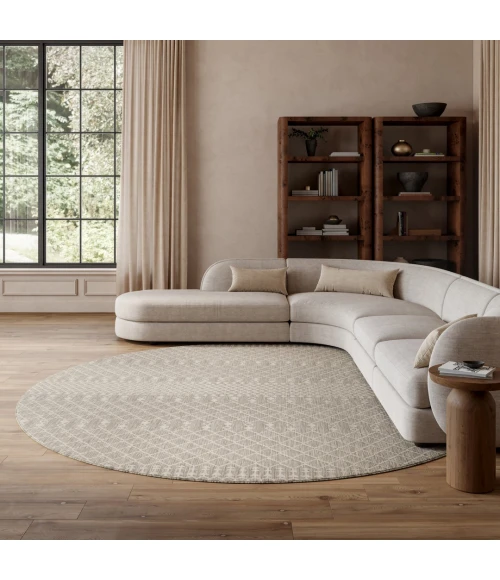 Nourison Positano Light Grey POS02 12ft. Round Rug