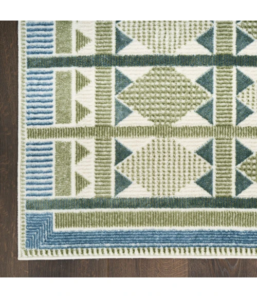 Nourison Nordic Green Blue NRC06 4 ft. X 6 ft. Rect. Rug
