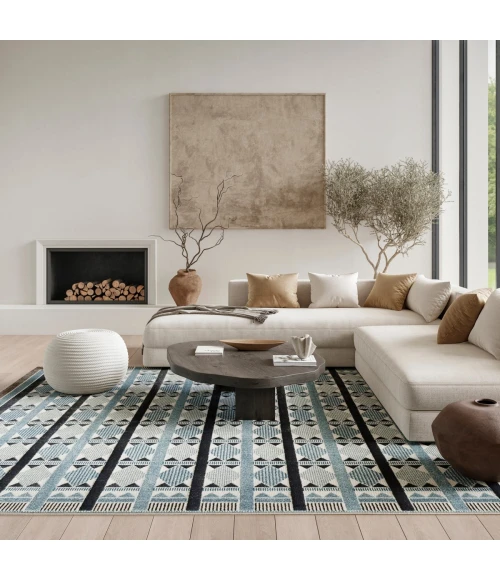 Nourison Nordic Blue NRC06 8 ft. X 10 ft. Rect. Rug