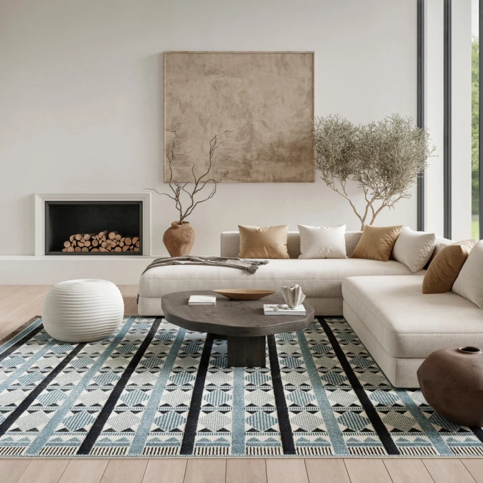 Nourison Nordic Blue NRC06 8 ft. X 10 ft. Rect. Rug