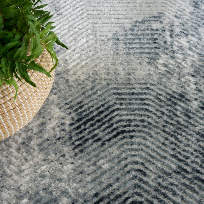 Nourison Dekor Grey Navy DEK04 7 ft. 10 in. X 9 ft. 10 in. Rect. Rug