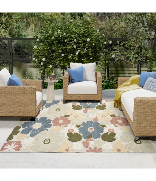 Nourison Aloha Multicolor ALH42 7 ft. 10 in. X 10 ft. 6 in. Rect. Rug